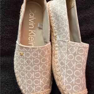 Calvin Klein Beige Logo Espadrilles